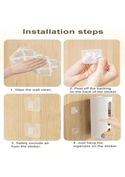 Duvara Monte Çorap Külot Saklama Kutusu, Çekmece Sütyen Çorap Dolap Iç Giyim Organizatör, Kendinden Yapışkanlı Ev Çöp Torbası Dispenseri (Gri) (Yurt Dışından) modelleri