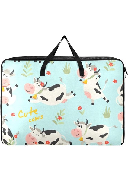 Sevimli Inekler Saklama Torbaları, 27.5X19.7X11 In, Fermuarlı ve Saplı Ekstra Büyük Saklama Spor Çantası Temel Taşıma Için Fermuarlı Saklama Torbaları (Yurt Dışından) fiyatları