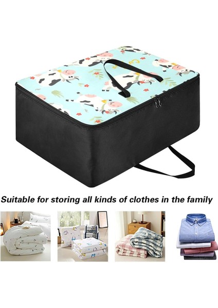 Sevimli Inekler Saklama Torbaları, 27.5X19.7X11 In, Fermuarlı ve Saplı Ekstra Büyük Saklama Spor Çantası Temel Taşıma Için Fermuarlı Saklama Torbaları (Yurt Dışından) modelleri