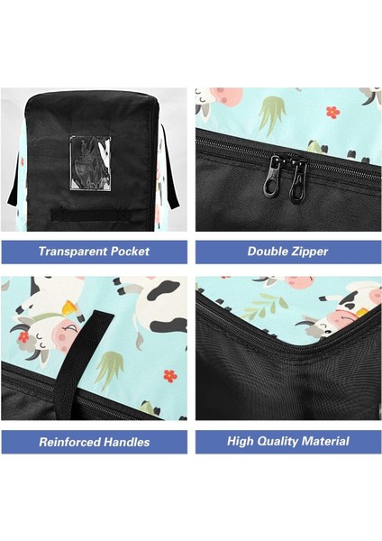 Sevimli Inekler Saklama Torbaları, 27.5X19.7X11 In, Fermuarlı ve Saplı Ekstra Büyük Saklama Spor Çantası Temel Taşıma Için Fermuarlı Saklama Torbaları (Yurt Dışından) fırsatları