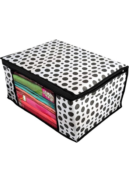 Mandi Giysi Örtüsü Dokunmamış Baskılı Sari Örtüsü Sari Organizatör Şeffaf Ön Saklama Torbaları Giysiler Için 1'li Paket (Siyah Beyaz) (Yurt Dışından) modelleri