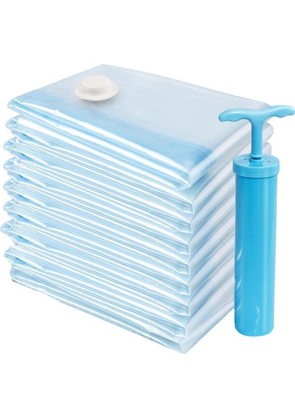 Giyim Vakumlu Saklama Torbaları Yerden Tasarruflu Vakumlu Mühürlü Torbalar 1 Takım Vakum Sıkıştırma Torbası Kalınlaştırılmış Malzeme Pompa Sıkıştırmalı Büyük Kapasiteli Şeffaf B (Yurt Dışından)