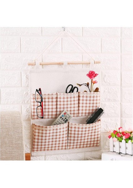 Kumaş Duvar Kapı Dolap Asılı Saklama Çantası Küçük Pamuk Asılı Cep Kapı Asılı Organizatör Cepler (Yurt Dışından)