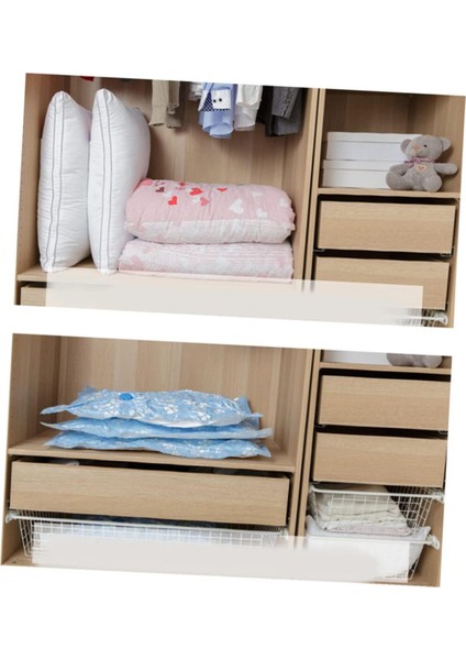 6 Adet Giysi Paketleme Çantası Vakum Saklama Çantası El Pompası ile Yerden Tasarruf Çanta Kumaş Sıkıştırılmış Çanta Battaniye Paketleme Çantası (Yurt Dışından) indirimleri