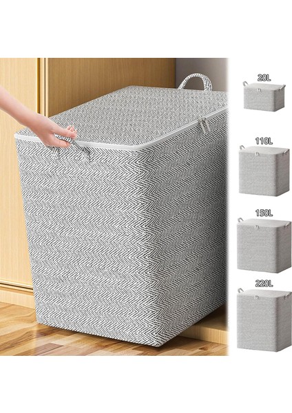 Ekstra Büyük Kapasiteli Saklama Çantası, 20/110/150/220L Güçlendirilmiş Saplı Dokumasız Kumaş Malzeme Saklama Kabı, Battaniye, Yastık, Yorgan ve Yorgan Için Katlanabilir Pamuk Sakl (Yurt Dışından) fiyatları