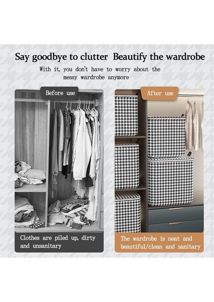 Giysi Saklama Çantası - Çift Fermuarlı Saklama Düzenleyici Küpleri, Koyu Gri Ekose Ayırma Saklama Kutusu, Giysi ve Oyuncaklar Için Saklama Düzenleyicileri Kazaklar Paltolar Tişörtl (Yurt Dışından) modelleri