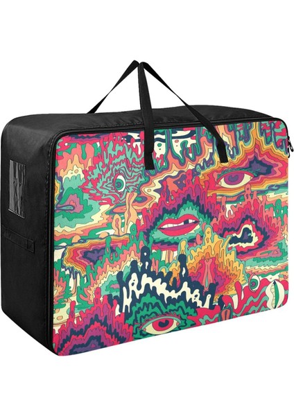 Psychedelic Gözler Yorgan Saklama Çantası Büyük Battaniye Dolap Organizatörleri Kral/kraliçe Yorgan, Yastık, Yorgan, Yatak Takımı Için Giysi Saklama Torbaları (Yurt Dışından)