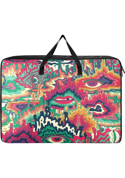 Psychedelic Gözler Yorgan Saklama Çantası Büyük Battaniye Dolap Organizatörleri Kral/kraliçe Yorgan, Yastık, Yorgan, Yatak Takımı Için Giysi Saklama Torbaları (Yurt Dışından)