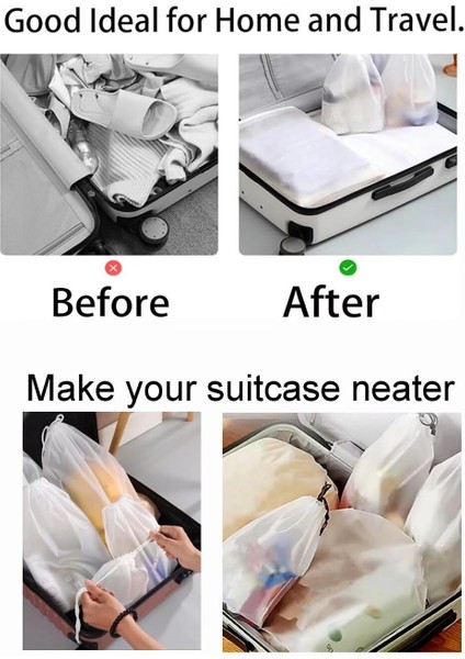 8 Adet Şeffaf 15.7X11.8 Inç Halatlı Büyük Saklama Torbaları, Su Geçirmez ve Toz Geçirmez Ipli Çantalar, Seyahat Makyajının Olmazsa Olmaz Aksesuarları, Yerden Tasarruf Sağlayan Sakl (Yurt Dışından) modelleri