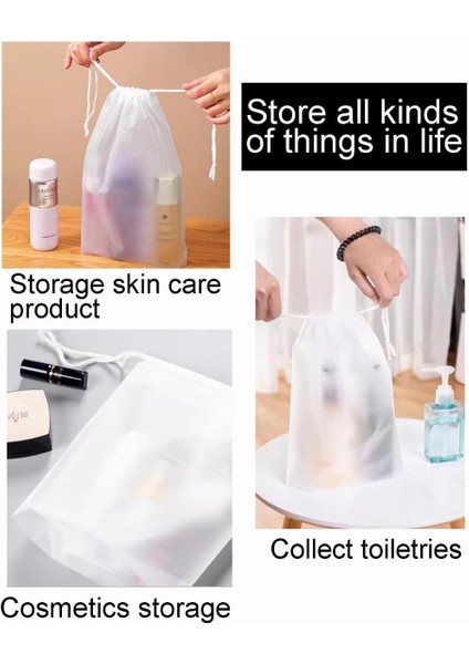 8 Adet Şeffaf 15.7X11.8 Inç Halatlı Büyük Saklama Torbaları, Su Geçirmez ve Toz Geçirmez Ipli Çantalar, Seyahat Makyajının Olmazsa Olmaz Aksesuarları, Yerden Tasarruf Sağlayan Sakl (Yurt Dışından) fırsatları