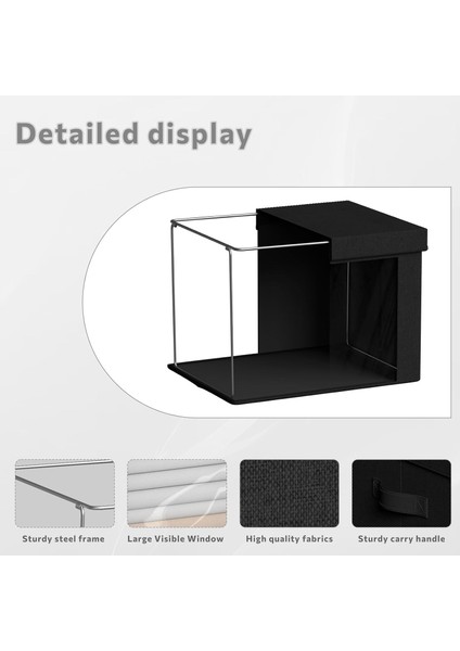 Katlanabilir Metal Çerçeveli Giysi Saklama Kutuları - 36L Büyük Kapasiteli Istiflenebilir Keten Kumaş Organizatör Seti, Taşıma Kolları, Şeffaf Pencere, Yatak Takımı, Battaniye, Kaz (Yurt Dışından) fiyatları