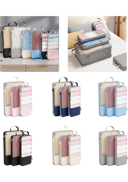 Zqa 3'lü Paket Yerden Tasarruflu Sıkıştırma Saklama Torbaları Giyim Için Set Ev Eşyaları Konteynerler Yatak Organizatör Ev Için (Yurt Dışından) fiyatları