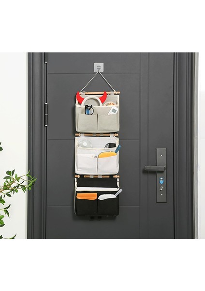 Asılı Depolama Organizatör 2 Adet Su Geçirmez Duvar Asılı Çanta Keten Pamuk Organizatör Duvar Sepeti, Yatak Odası Banyo Mutfak Için Kanca ile Dolap Asılı Kese (Yurt Dışından) fırsatları