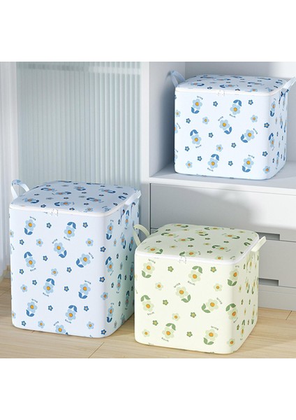 Yatak Odası Giysi Saklama Çantası Giysi Saklama Çantası Büyük Kapasiteli Çiçek Baskı Çift Saplı Toz Geçirmez Nem Geçirmez Yorgan Organizatör Mavi S (Yurt Dışından) modelleri