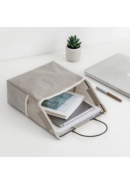 Meltset Duvara Asılan Saklama Torbaları 2 Adet Başucu Sepeti Organizatör Keten Pamuk Kapı Üstü Depolama Cep Kutusu Yatak Odası, Banyo, Mutfak, Oturma Odası (Gri Izgara) (Yurt Dışından) modelleri