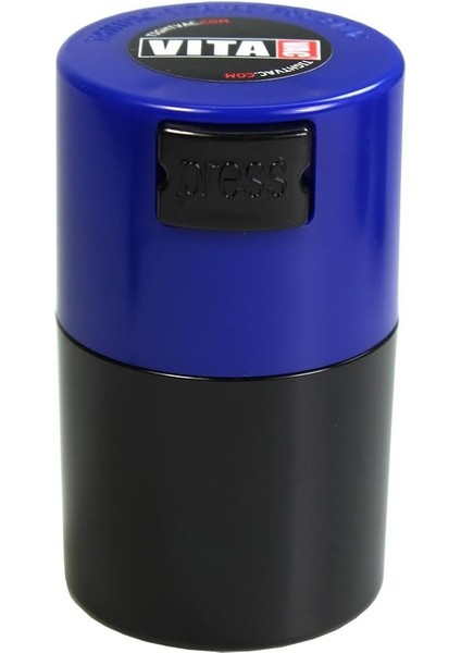 Vitavac - 5g Ila 20 Gram Hava Geçirmez Çok Kullanımlı Vakum Mühürlü Kuru Mallar, Yiyecek ve Bitkiler Için Taşınabilir Saklama Kabı - Koyu Mavi Kapak ve Siyah Gövde (Yurt Dışından)