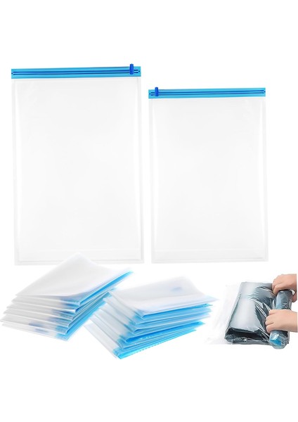 12 Adet Sıkıştırma Torbası Sıkıştırma Çuval Vakum Saklama Torbaları Space Saver Çantalar Vakumlu Giysi Saklama Torbaları Space Saver Saklama Torbaları Vakum Torbaları Seyahat Kapat (Yurt Dışından)