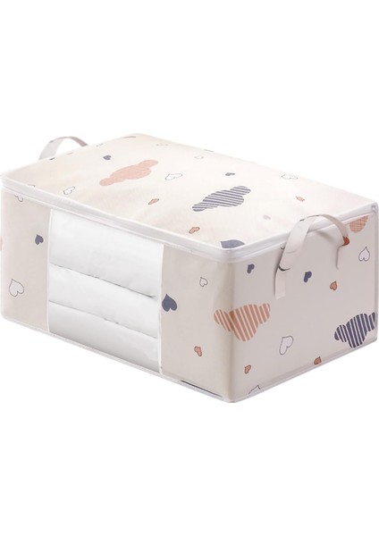 Yorgan Saklama Çantası Nonwoven Kumaş Şeffaf Pencere Takviyeli Saplı Battaniye Elbise Saklama Kabı Battaniye Saklama Çantası (Orta) (Yurt Dışından) fiyatları