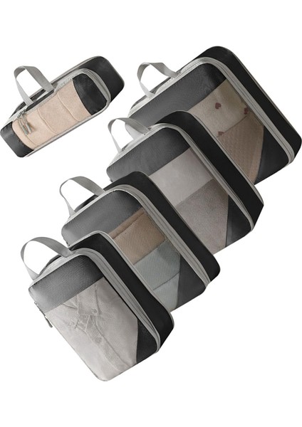 5'li Paket Çok Yönlü Organizatör Kılıfı Kıyafet Saklama Çantası Verimli Ambalaj Için Genişletilebilir Sıkıştırma Ambalaj Küpleri Hafif Seyahat Organizatörleri (Yurt Dışından)