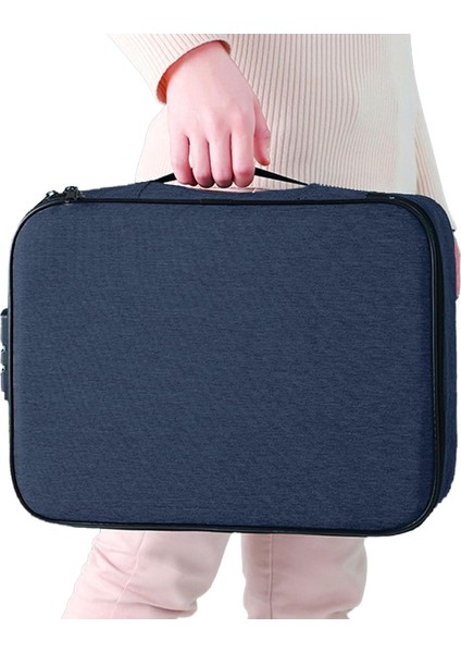 Kilitli Belge Organizatörü Çift Katmanlı Saklama Çantası Kimlik Çantası Önemli Dosya Için Taşınabilir Pasaport Seyahat Ev Evrak Çantası Klasörü (Yurt Dışından)