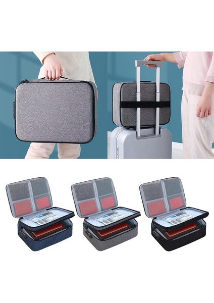 Kilitli Belge Organizatörü Çift Katmanlı Saklama Çantası Kimlik Çantası Önemli Dosya Için Taşınabilir Pasaport Seyahat Ev Evrak Çantası Klasörü (Yurt Dışından) modelleri