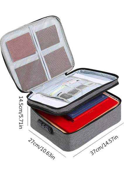 Kilitli Belge Organizatörü Çift Katmanlı Saklama Çantası Kimlik Çantası Önemli Dosya Için Taşınabilir Pasaport Seyahat Ev Evrak Çantası Klasörü (Yurt Dışından) fırsatları