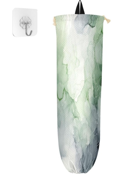 Yeşil Gri Doku 2 Paket Boho Plastik Torba Tutucu Eko Yıkanabilir Duvara Montaj Plastik Alışveriş Çantası Organizatör/tutucu Dekoratif Çiftlik Evi Bakkal Çantası Depolama Organizatö (Yurt Dışından) fiyatları