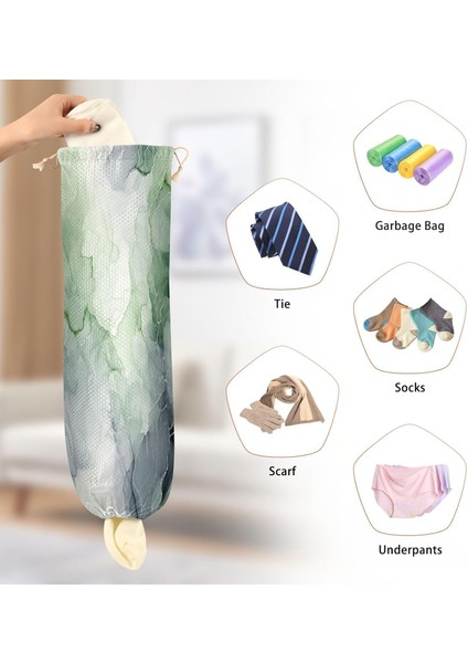 Yeşil Gri Doku 2 Paket Boho Plastik Torba Tutucu Eko Yıkanabilir Duvara Montaj Plastik Alışveriş Çantası Organizatör/tutucu Dekoratif Çiftlik Evi Bakkal Çantası Depolama Organizatö (Yurt Dışından) modelleri