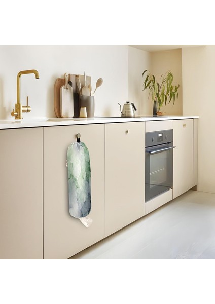 Yeşil Gri Doku 2 Paket Boho Plastik Torba Tutucu Eko Yıkanabilir Duvara Montaj Plastik Alışveriş Çantası Organizatör/tutucu Dekoratif Çiftlik Evi Bakkal Çantası Depolama Organizatö (Yurt Dışından) fırsatları