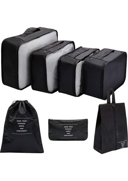 Bavullar Için Ambalaj Küpleri 7 Adet Bagaj Organizatörleri Seyahat Için Çanta Su Geçirmez Ambalaj Küpü Bavullar Için Saklama Torbaları Ambalaj Küpü Saklama Poşetleri (Yurt Dışından)