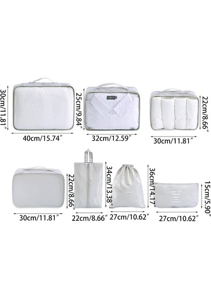 Bavullar Için Ambalaj Küpleri 7 Adet Bagaj Organizatörleri Seyahat Için Çanta Su Geçirmez Ambalaj Küpü Bavullar Için Saklama Torbaları Ambalaj Küpü Saklama Poşetleri (Yurt Dışından) fırsatları