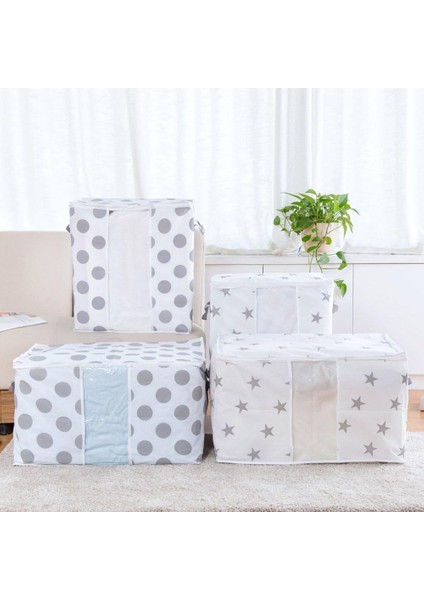 Saklama Çantaları Elbise Saklama Kutuları Katlanabilir Battaniye Saklama Kapları Kulplu Kutu Keten Saklama Dolabı Için Büyük Kapasiteli Organizatör Kutuları Giyim Yastıkları Battan (Yurt Dışından) fırsatları