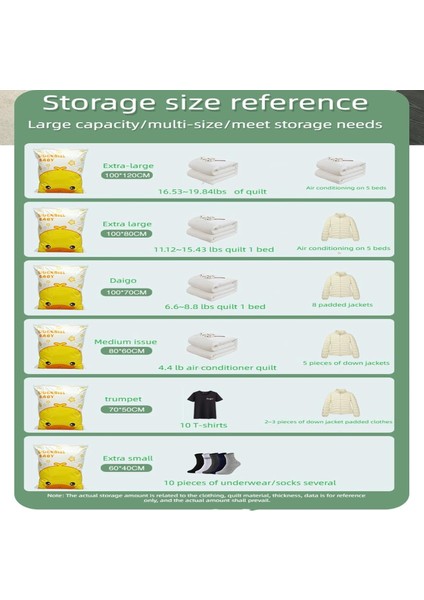 Sıkıştırma Torbası, Saklama Torbası, Vakum Sıkıştırma Torbası, Ekstra Büyük Kalınlaştırılmış Yorgan, Giyim, Ev Tipi Vakum Torbası, Sıkıştırma Torbası (6 Paket), El Pompası (Yurt Dışından)