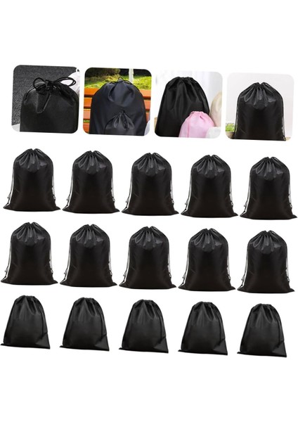 1 Takım 15 Adet Ipli Çanta Saklama Torbaları Seyahat Saklama Çantası Kumaş Çamaşır Çantası Ipli Çamaşır Torbası Saklama Paketi Siyah Çanta Dokunmamış Kumaş Çanta Dokumasız Çanta Ay (Yurt Dışından) fiyatları