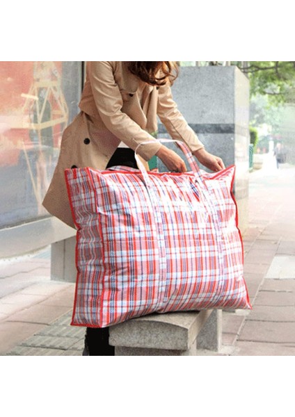 Büyük Saklama Çantası Ağır Hizmet Tipi Plastik Kareli Organizatör Kolları Fermuar Hareketli Taşıma Çantası 90x60x24 cm, Büyük Organizatör Çantası (Yurt Dışından) fiyatları