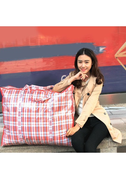 Büyük Saklama Çantası Ağır Hizmet Tipi Plastik Kareli Organizatör Kolları Fermuar Hareketli Taşıma Çantası 90x60x24 cm, Büyük Organizatör Çantası (Yurt Dışından) modelleri