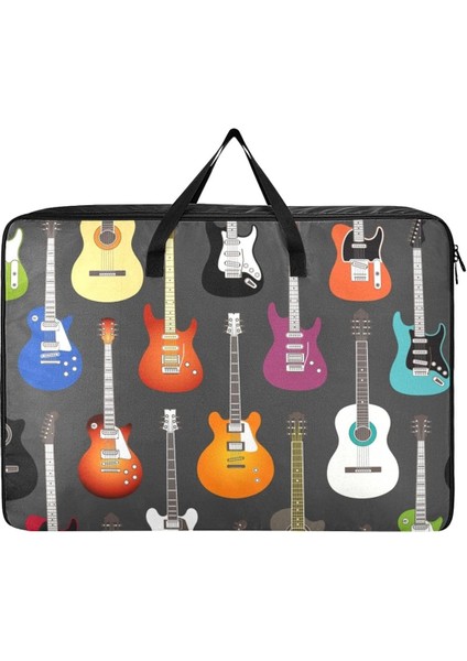 Gitar Saklama Torbaları ile Müzik Deseni Taşıma Için Sağlam Fermuar Fermuarlı Saklama Çantası ile Saklama Kutularını Taşıma (Yurt Dışından) fiyatları