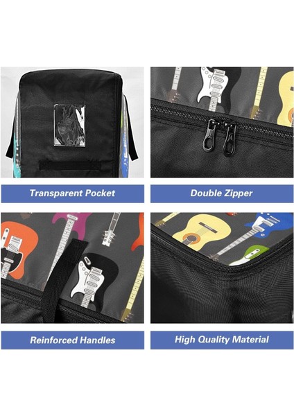 Gitar Saklama Torbaları ile Müzik Deseni Taşıma Için Sağlam Fermuar Fermuarlı Saklama Çantası ile Saklama Kutularını Taşıma (Yurt Dışından) fırsatları