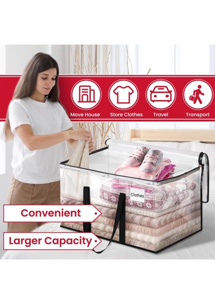 Ağır Hizmet Tipi Şeffaf Hareketli Çantalar Ambalaj Malzemeleri Çamaşırhane Için Organizatör Tote Yerden Tasarruflu Depolama (Yurt Dışından) fırsatları