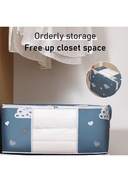 Görsel Giysi Saklama Çantası, Yer Tasarruflu Çantalar Gardırop Saklama Kutusu Taşınabilir Yorgan Saklama Kutuları Katlanabilir Dolap Organizatörleri Saplı ve Fermuar Kapaklı Kontey (Yurt Dışından) fiyatları