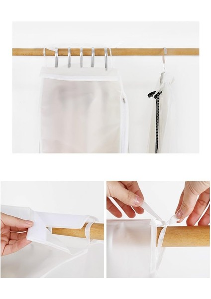 3D Fermuar Toz Elbise Kapak Su Geçirmez Giysi Saklama Dolap Takım Elbise Çanta Dolap Askıları Durumda Giyim Kapak Toz Torbası Asılı Organizatör (Yurt Dışından) indirimleri