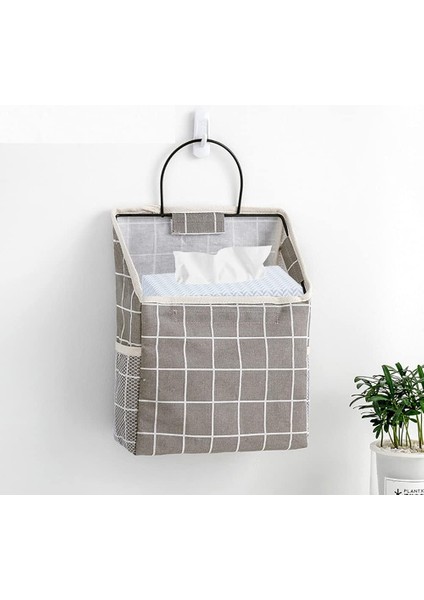 Kumaş Duvar Asılı Depolama Caddy Çanta Yatak Odası Banyo Mutfak Için Kapı Kese Organizatör Üzerinde, Gri Izgara (Yurt Dışından)