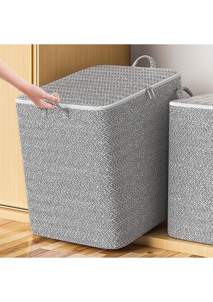 Dokunmamış Fermuarlı Saklama Torbaları Alanı, Katlanabilir Yorgan Saklama Sınıflandırma Kabı, Hareketli Yorgan Saklama Sepeti Seyahat Büyük Kapasiteli Kıyafet Saklama Çantası (L) (Yurt Dışından)