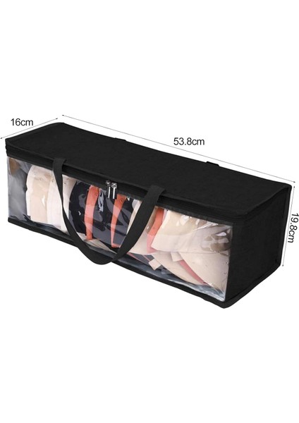 Yerden Tasarruflu Şapka Saklama Çantası Şeffaf Pencereli Taşınabilir Büyük Kapasiteli Ağır Hizmet Tipi Oxford Kumaş Çok Fonksiyonlu Organizatör Giysi Oyuncakları Ev Için Siyah (Yurt Dışından) fiyatları