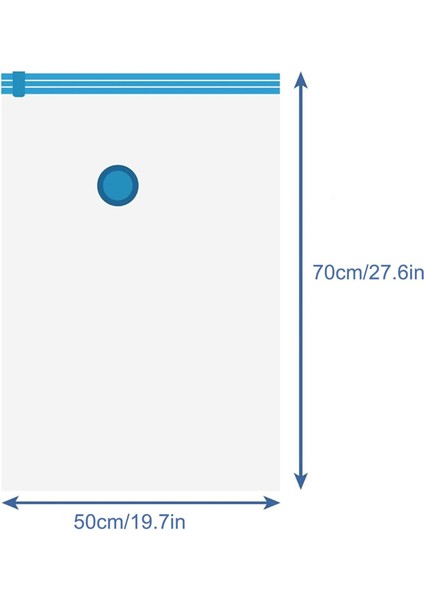 Vakum Saklama Torbaları, El Pompalı Vakum Sıkıştırmalı Fermuar Saklama Torbaları, Giysiler Için Yer Tasarrufu Çantası, Yatak, Battaniye, Yorgan, Yastık, Yorgan, Seyahat (70 * 50-9 (Yurt Dışından)