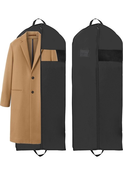 Dolap Depolama ve Seyahat Için 60 Inç Ekstra Uzun Giysi Çantası 2 Paket Su Geçirmez Takım Elbise Çantaları, Kadın Erkek Ceket Ceket Için Giysi Asmak Için Şeffaf Pencere ve Fermuar (Yurt Dışından)