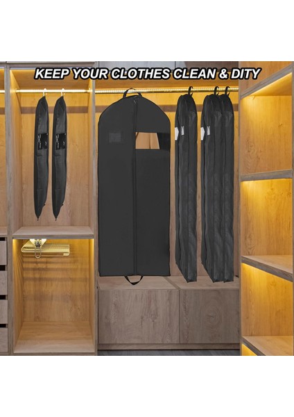 Dolap Depolama ve Seyahat Için 60 Inç Ekstra Uzun Giysi Çantası 2 Paket Su Geçirmez Takım Elbise Çantaları, Kadın Erkek Ceket Ceket Için Giysi Asmak Için Şeffaf Pencere ve Fermuar (Yurt Dışından) fiyatları
