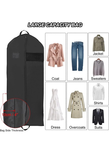 Dolap Depolama ve Seyahat Için 60 Inç Ekstra Uzun Giysi Çantası 2 Paket Su Geçirmez Takım Elbise Çantaları, Kadın Erkek Ceket Ceket Için Giysi Asmak Için Şeffaf Pencere ve Fermuar (Yurt Dışından) indirimleri