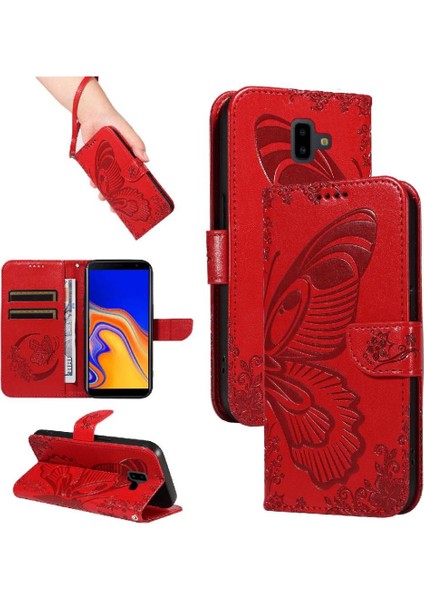 Samsung Galaxy J6 Artı Yüksek Kaliteli Deri Ayrılabilir El Için Flip Case (Yurt Dışından)