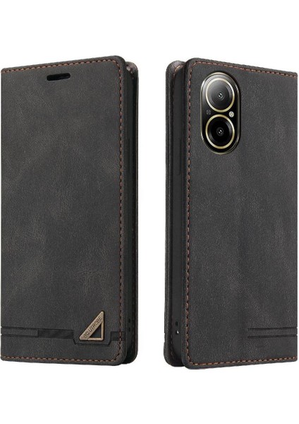 Realme C67 4g Iki Kart Yuvaları Kickstand Premium Deri Için Flip Case (Yurt Dışından)